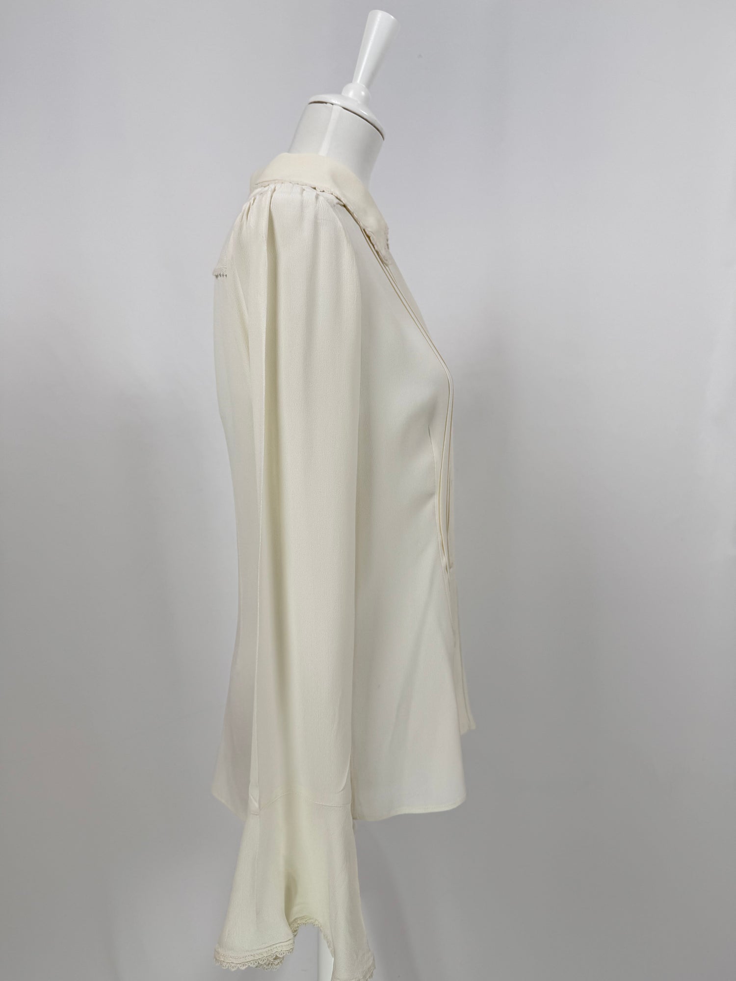 Top Melrose crème à détails plissés