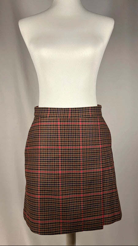Jupe courte à carreaux Check Pink marron