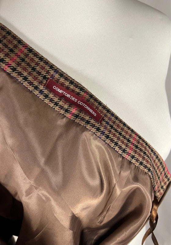 Jupe courte à carreaux Check Pink marron