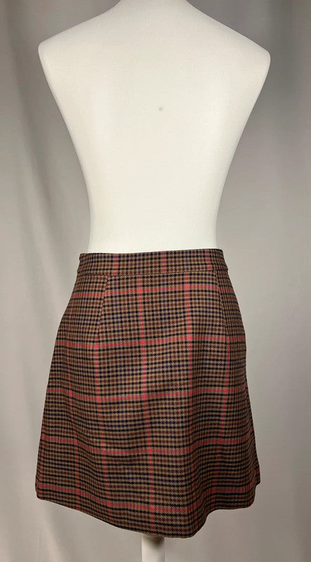 Jupe courte à carreaux Check Pink marron