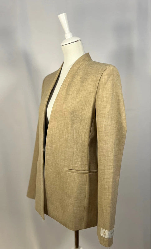 Blazer beige col châle