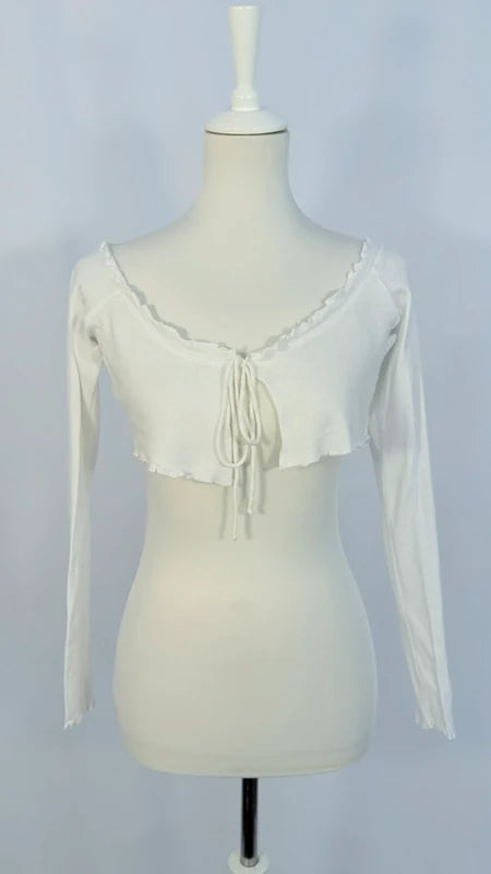 Gilet court blanc à nouer