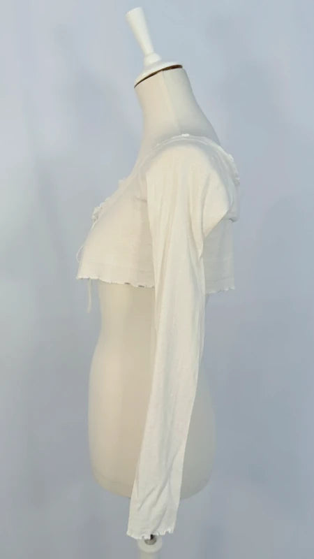 Gilet court blanc à nouer