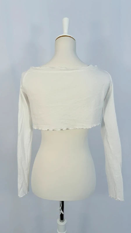 Gilet court blanc à nouer