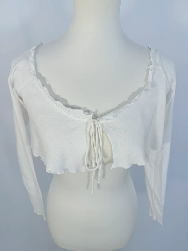 Gilet court blanc à nouer