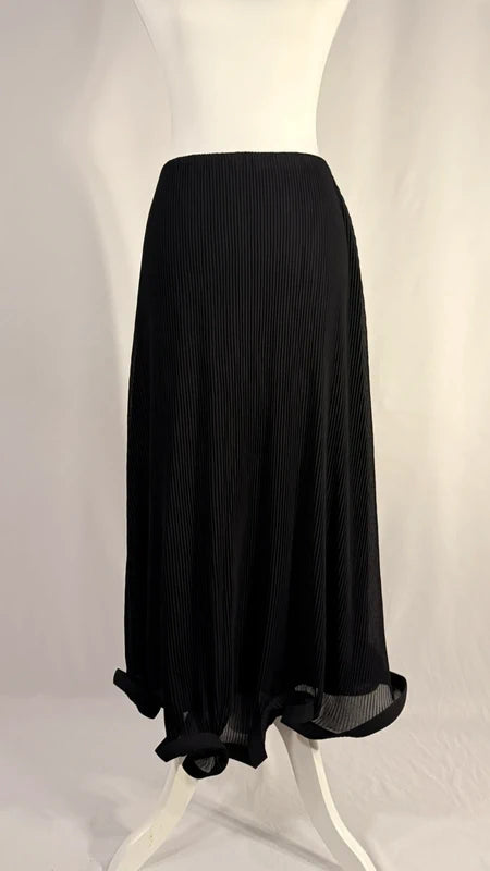 Jupe plissée mi-longue noire