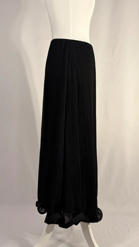 Jupe plissée mi-longue noire