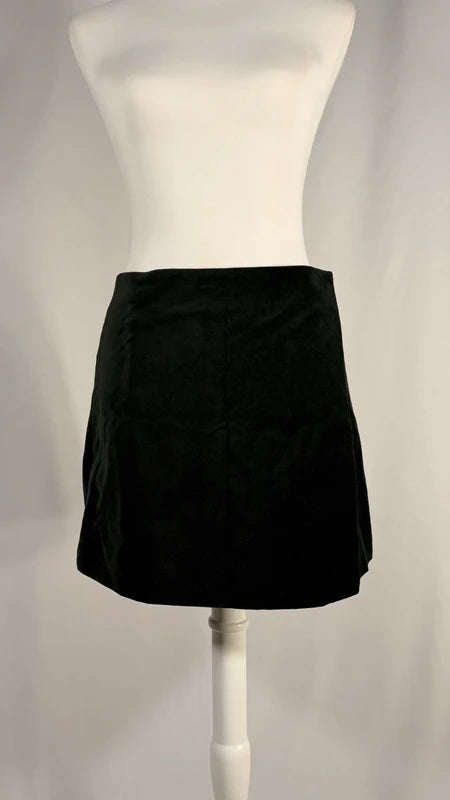 Mini-jupe Mini Wrap en velours verte foncé