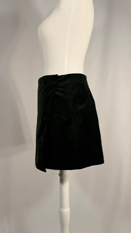 Mini-jupe Mini Wrap en velours verte foncé