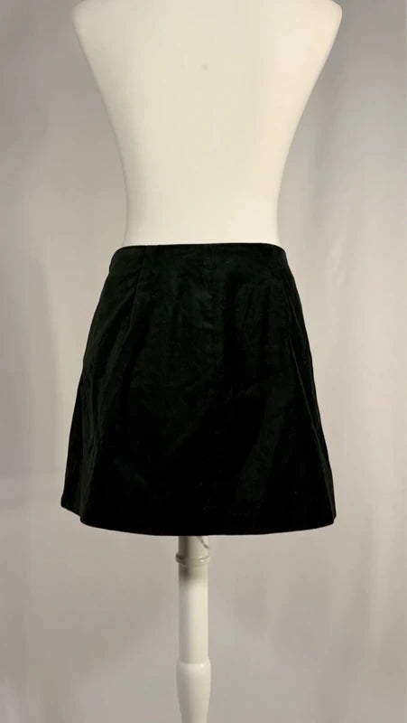 Mini-jupe Mini Wrap en velours verte foncé