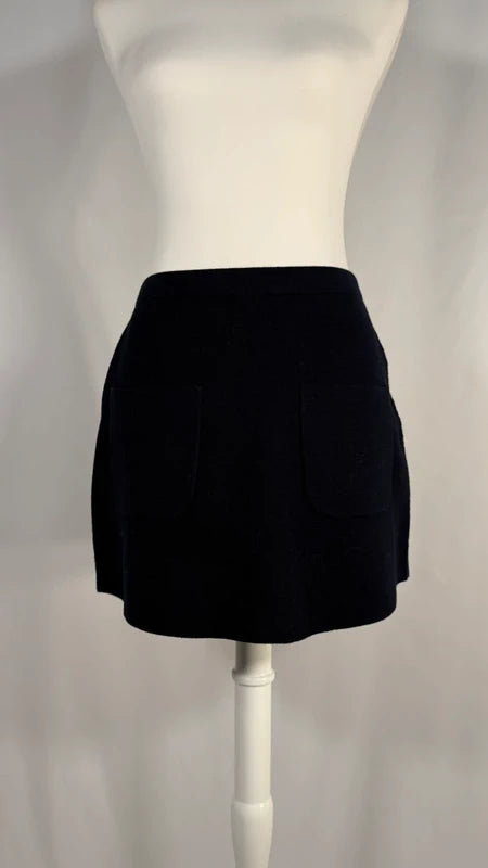 Mini-jupe en maille bleu marine