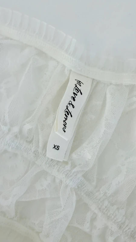 Top bustier en dentelle blanche