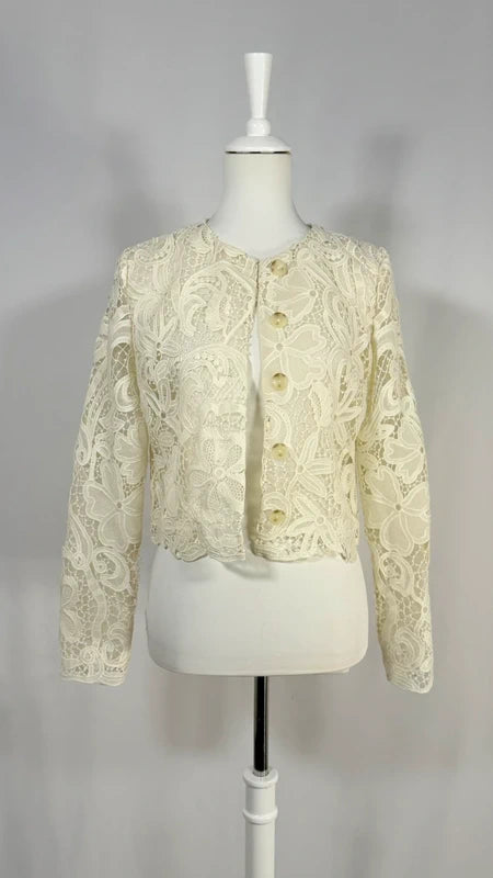Veste Caris écru en dentelle