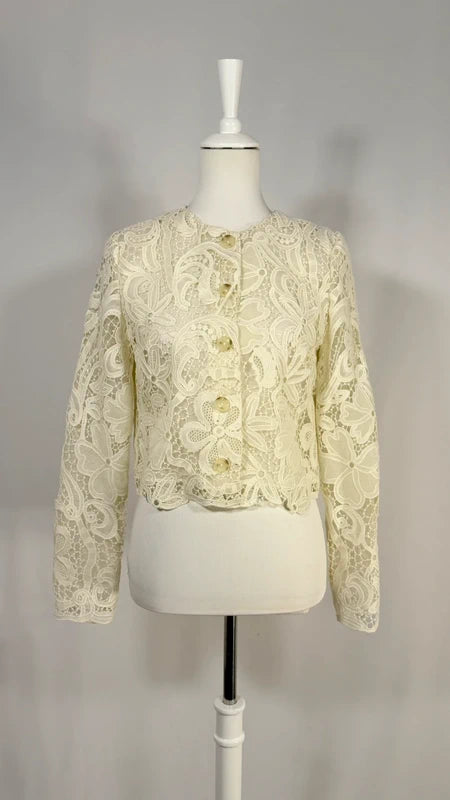 Veste Caris écru en dentelle