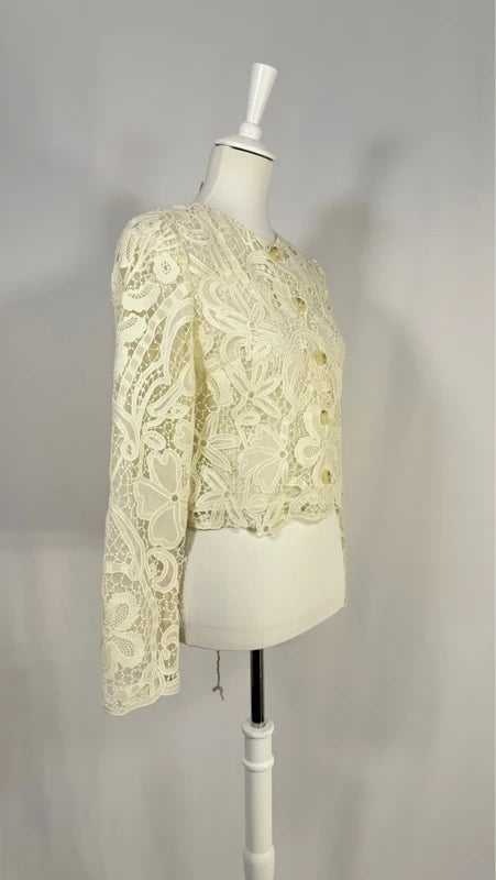 Veste Caris écru en dentelle