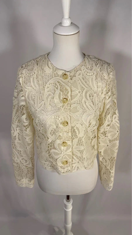 Veste Caris écru en dentelle