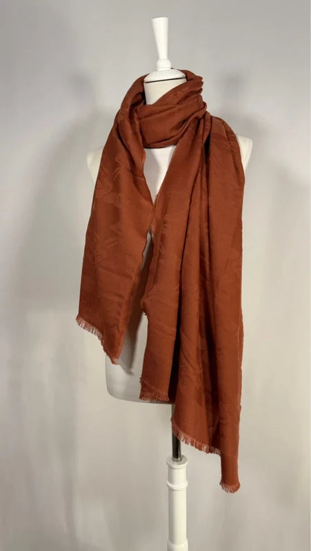 Étole Chevaux jacquard marron/châtaigne