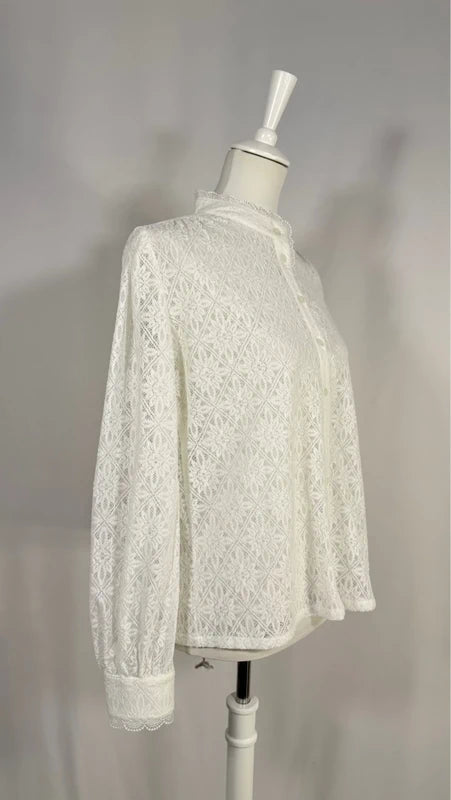 Blouse en dentelle Swing blanche