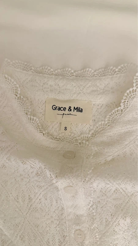 Blouse en dentelle Swing blanche