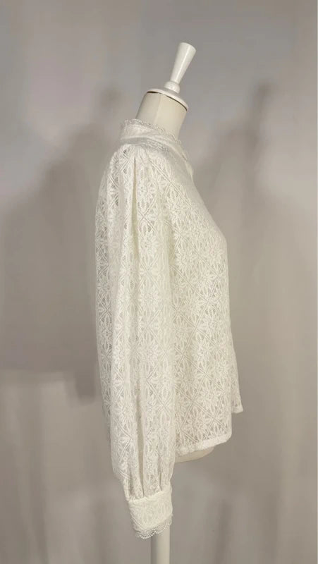 Blouse en dentelle Swing blanche