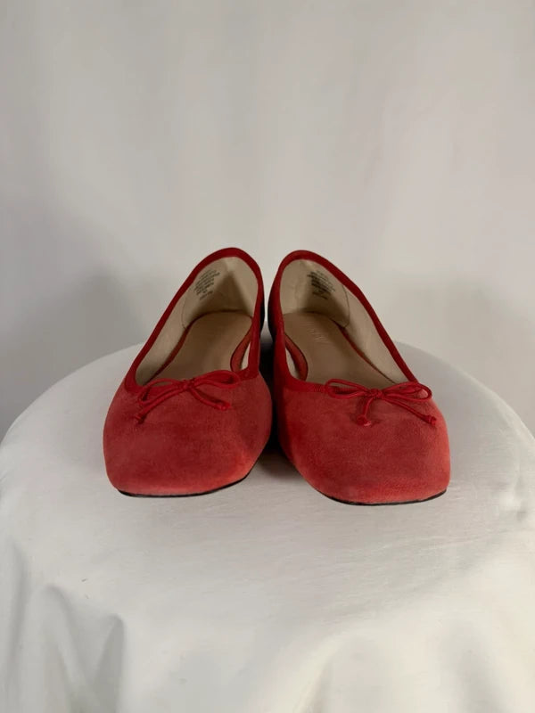 Ballerines Quinn en suède rouge orangé