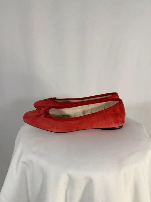 Ballerines Quinn en suède rouge orangé