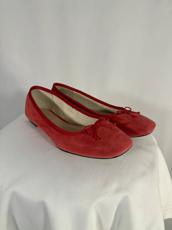 Ballerines Quinn en suède rouge orangé