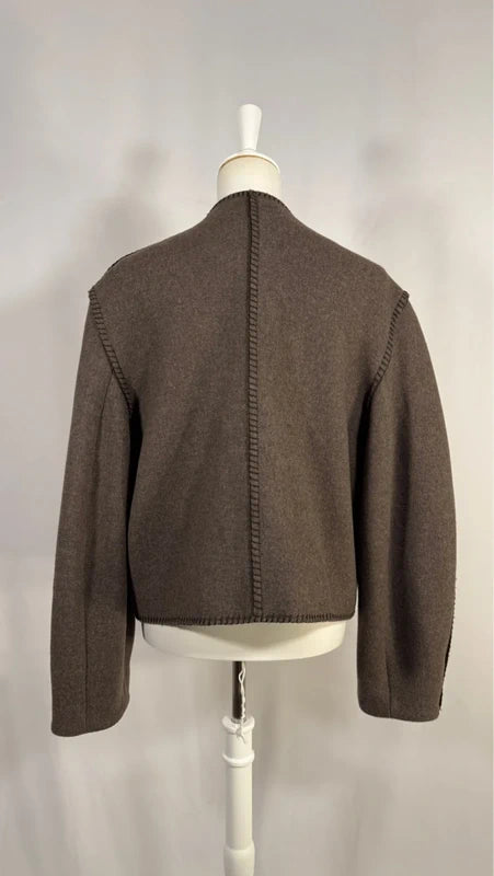 Veste en laine mélangée marron