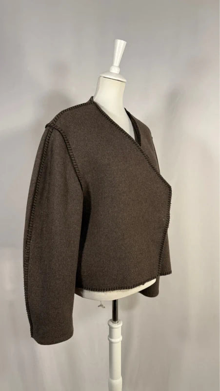 Veste en laine mélangée marron