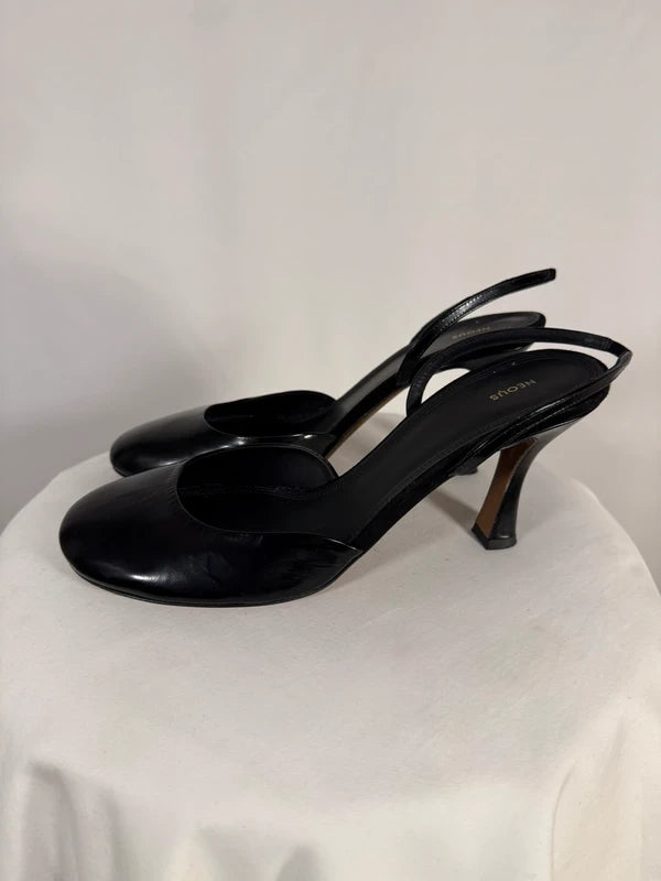 Slingbacks Baten 80mm noir en cuir