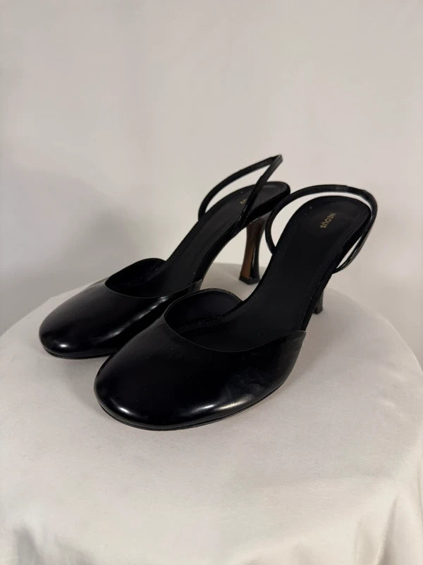 Slingbacks Baten 80mm noir en cuir