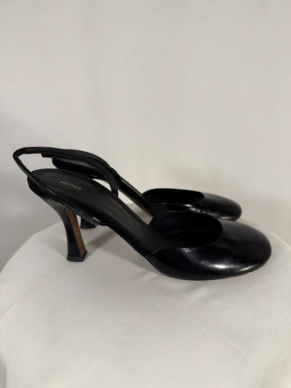 Slingbacks Baten 80mm noir en cuir