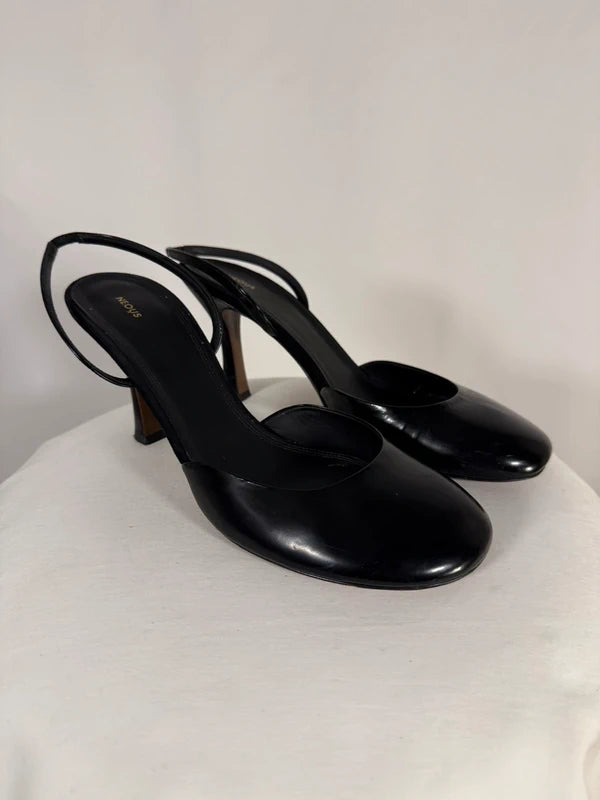 Slingbacks Baten 80mm noir en cuir