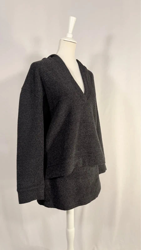 Ensemble hoodie Belsay et mini-short gris en laine