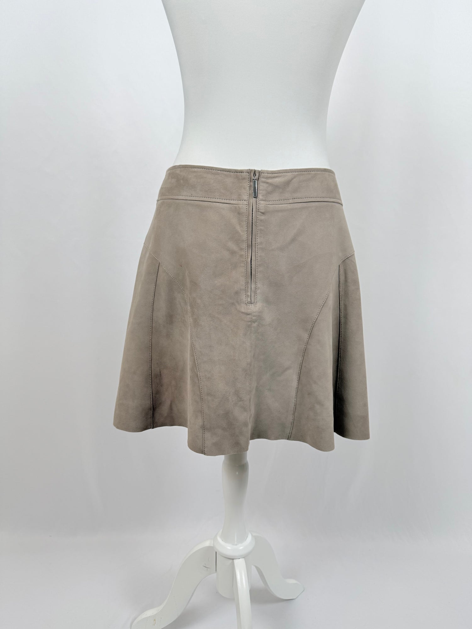 Jupe Illinois en suede gris taupe