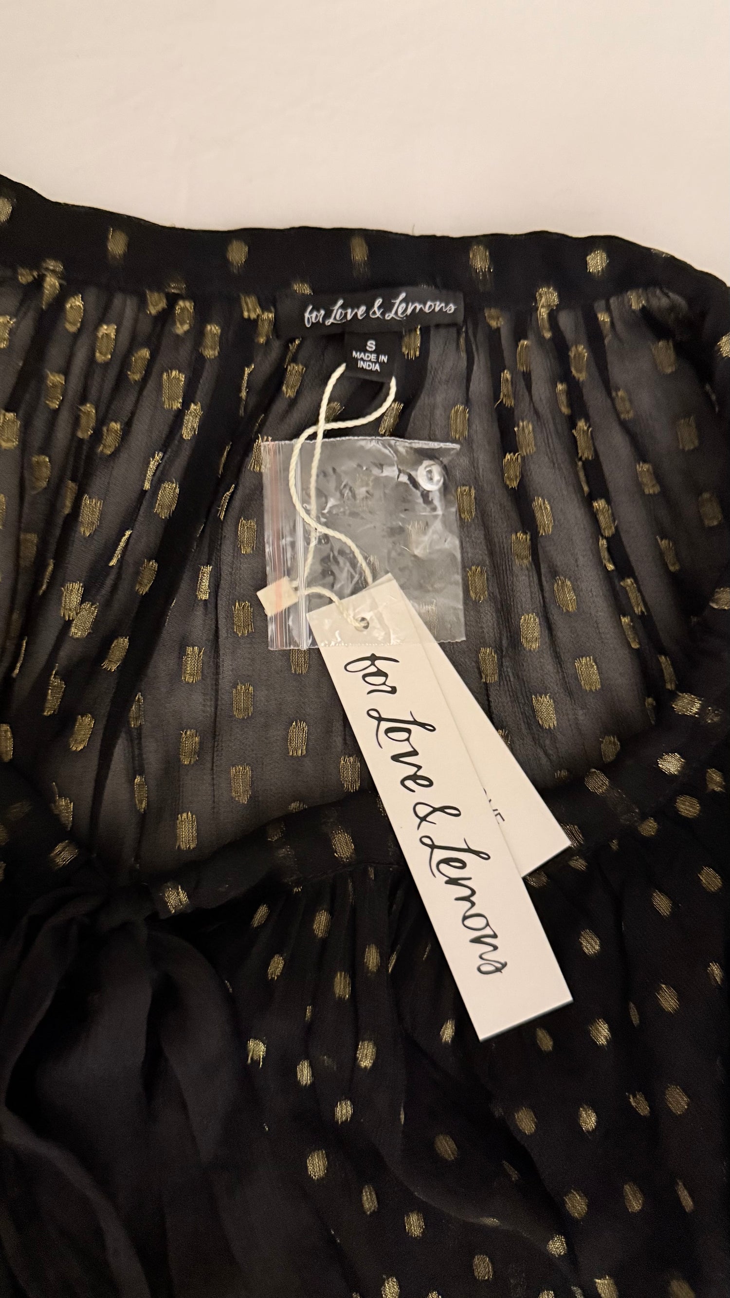 Robe transparente à pois Liz Lurex noire