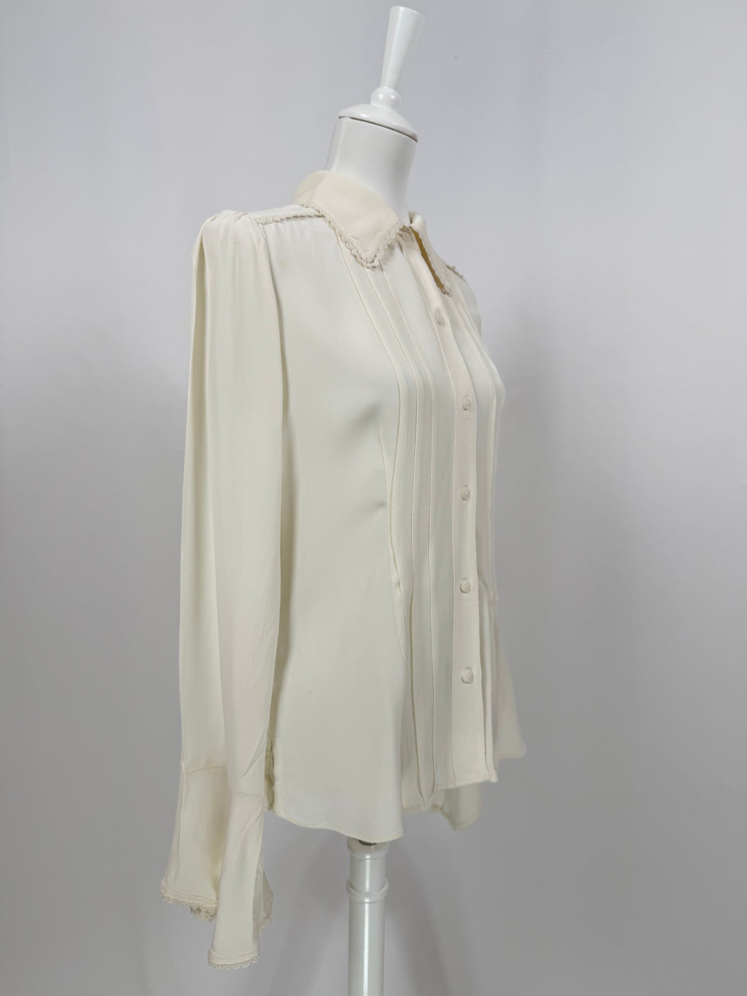 Top Melrose crème à détails plissés