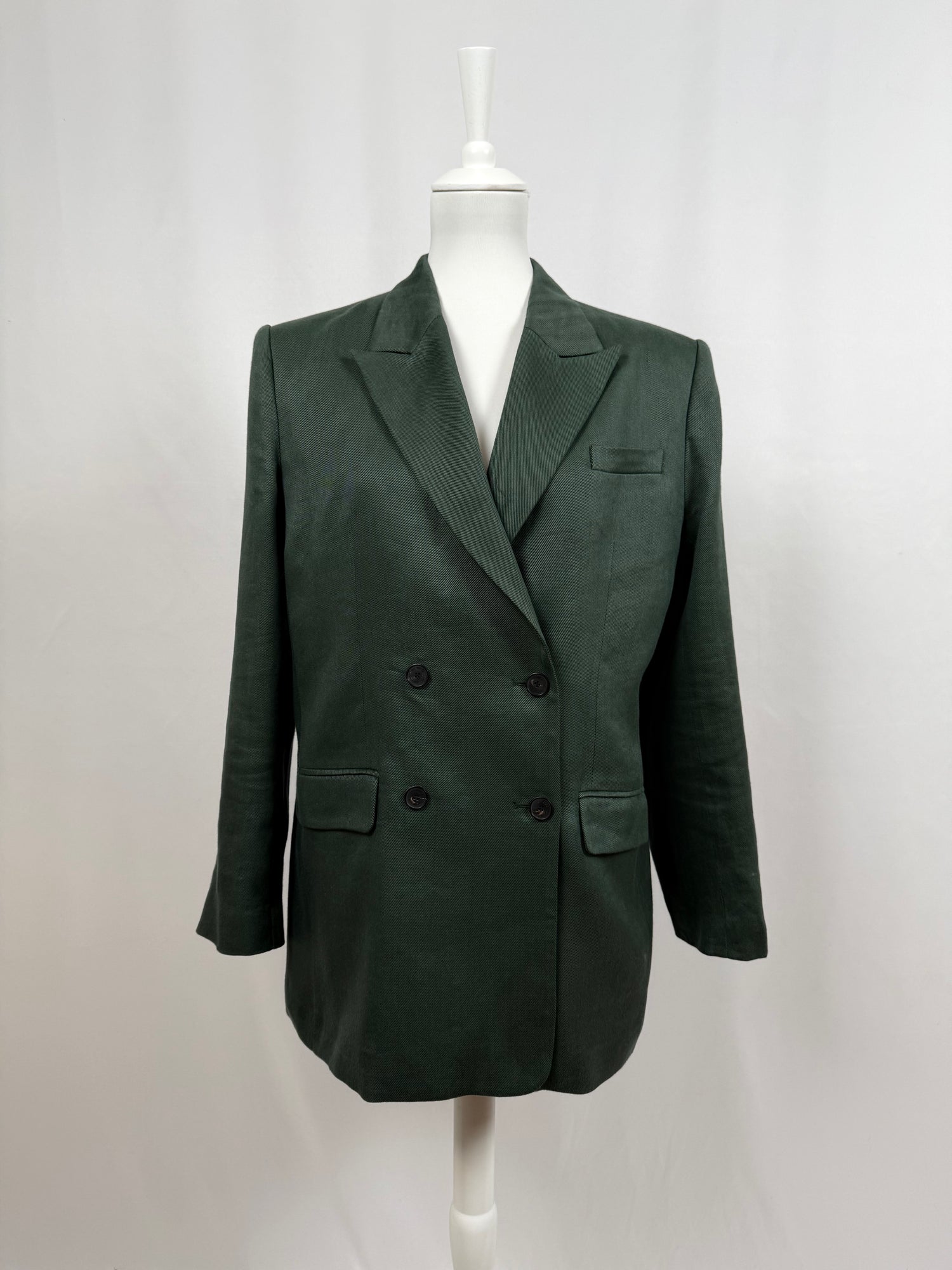 Blazer tailleur croisé vert foncé