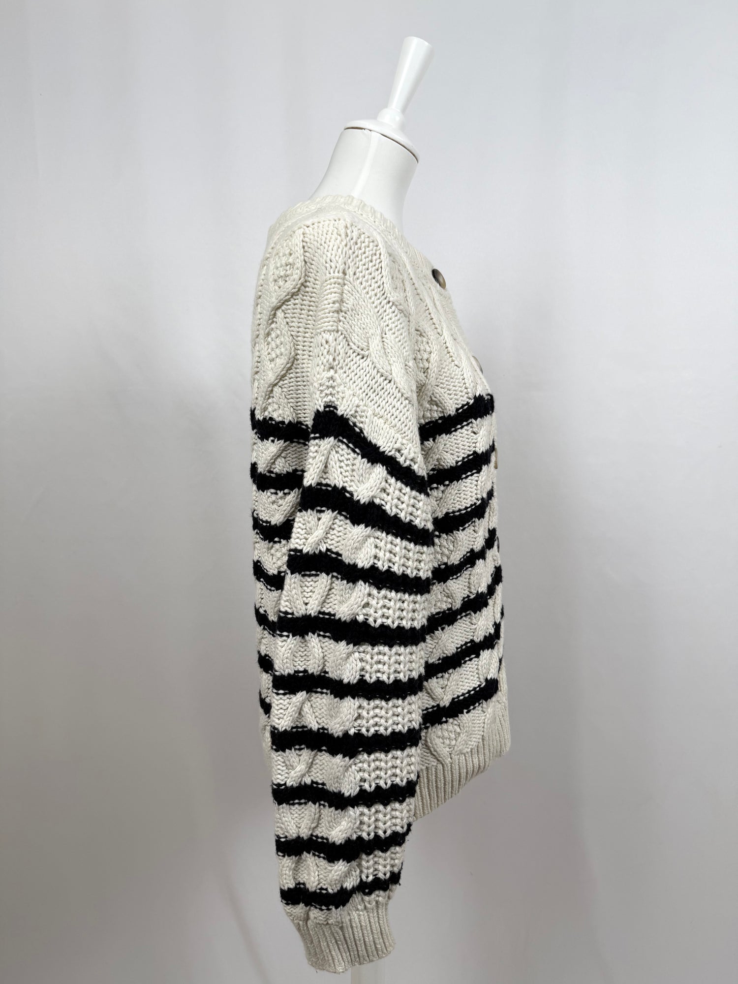 Cardigan Sean crème et noir