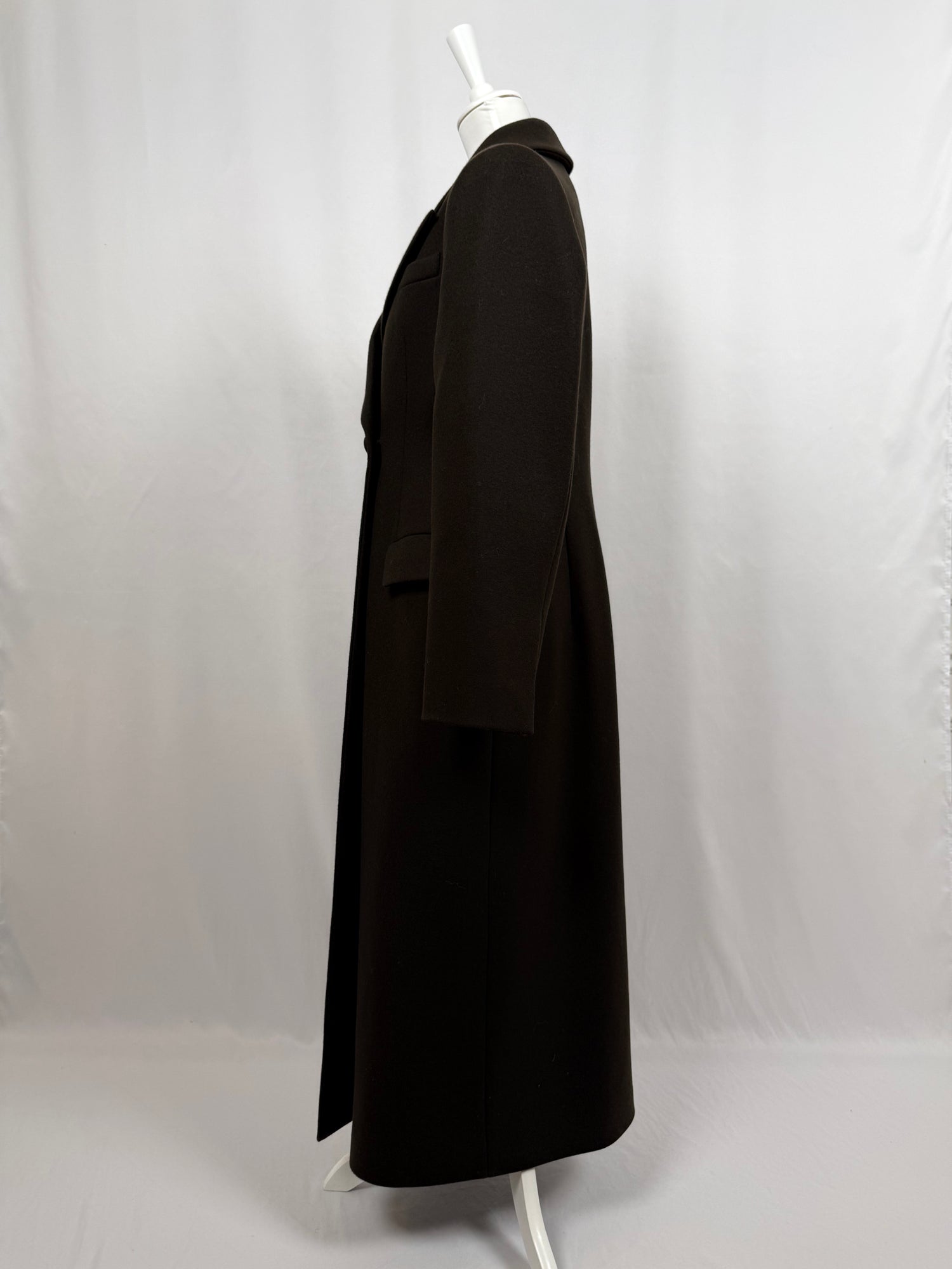 Manteau long croisé marron