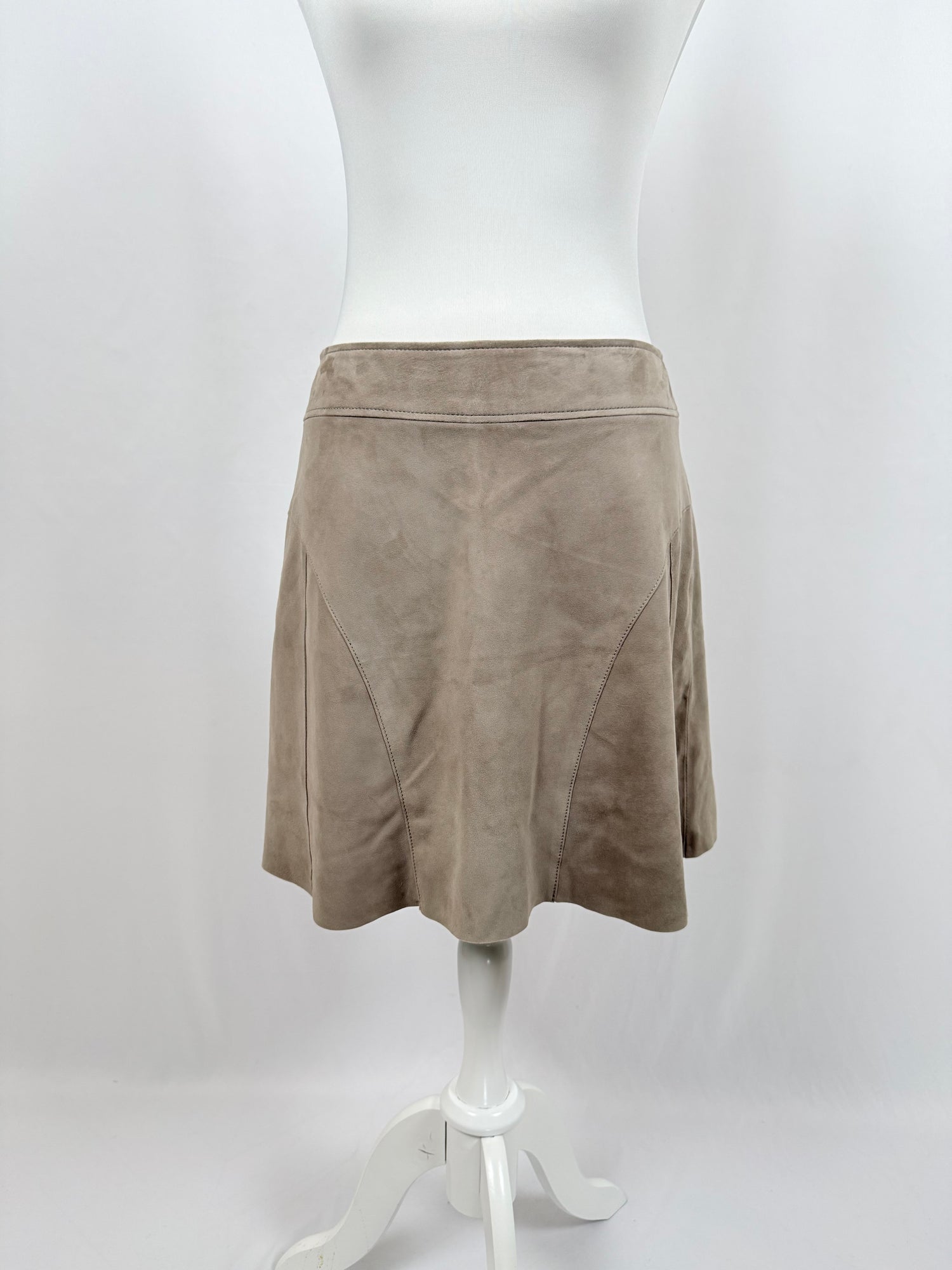 Jupe Illinois en suede gris taupe
