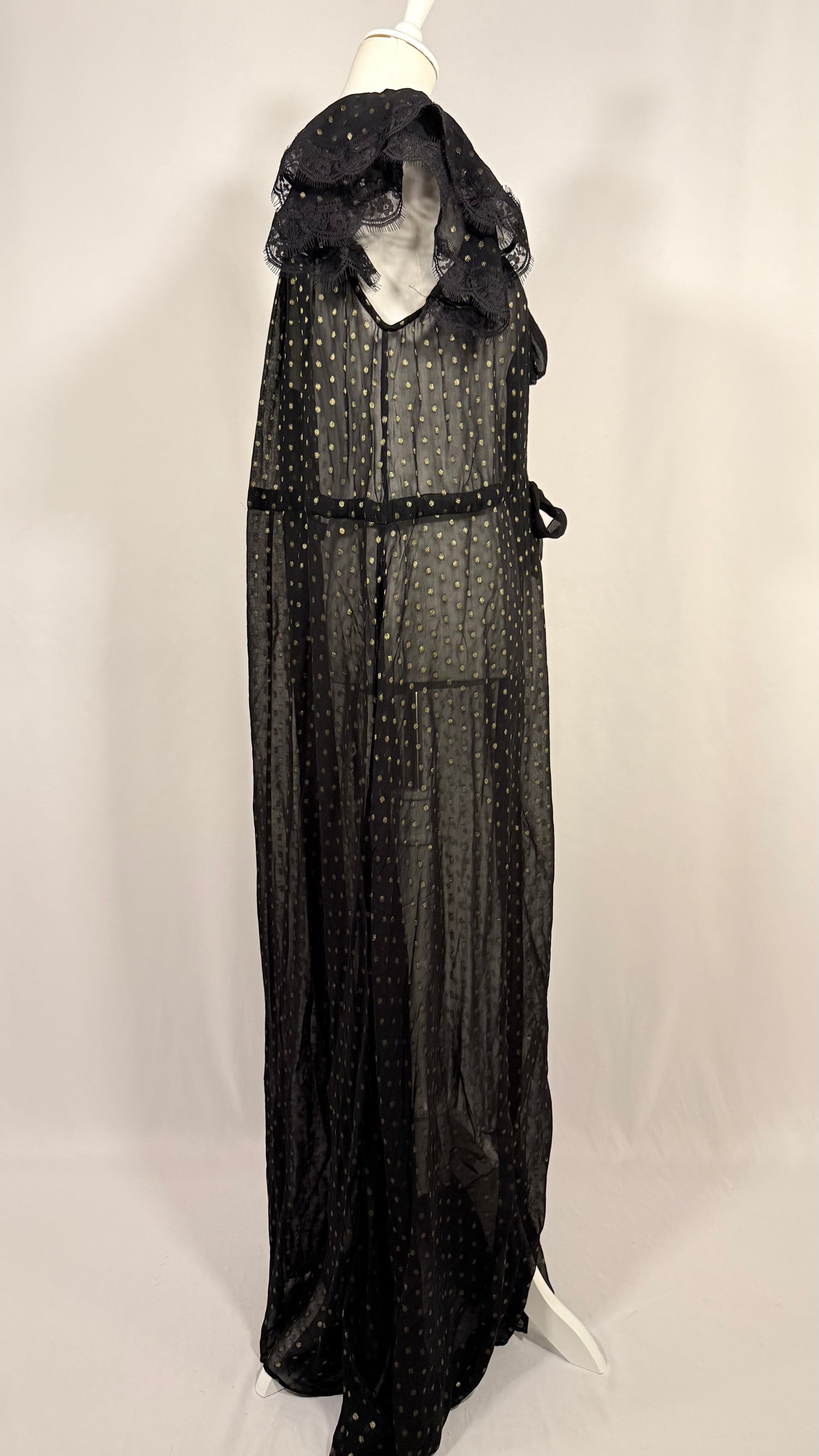 Robe transparente à pois Liz Lurex noire