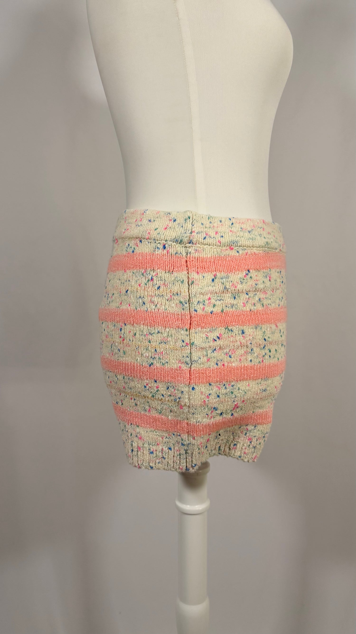 Ensemble Cardigan et Mini-short Space-dyed rose rayé