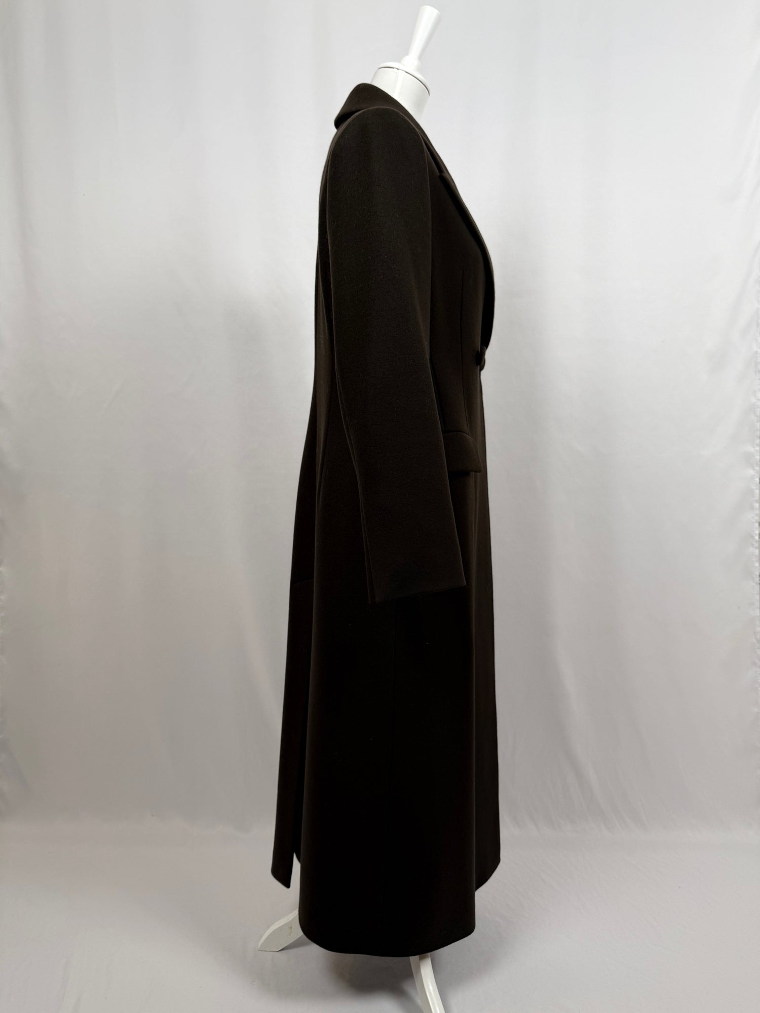 Manteau long croisé marron