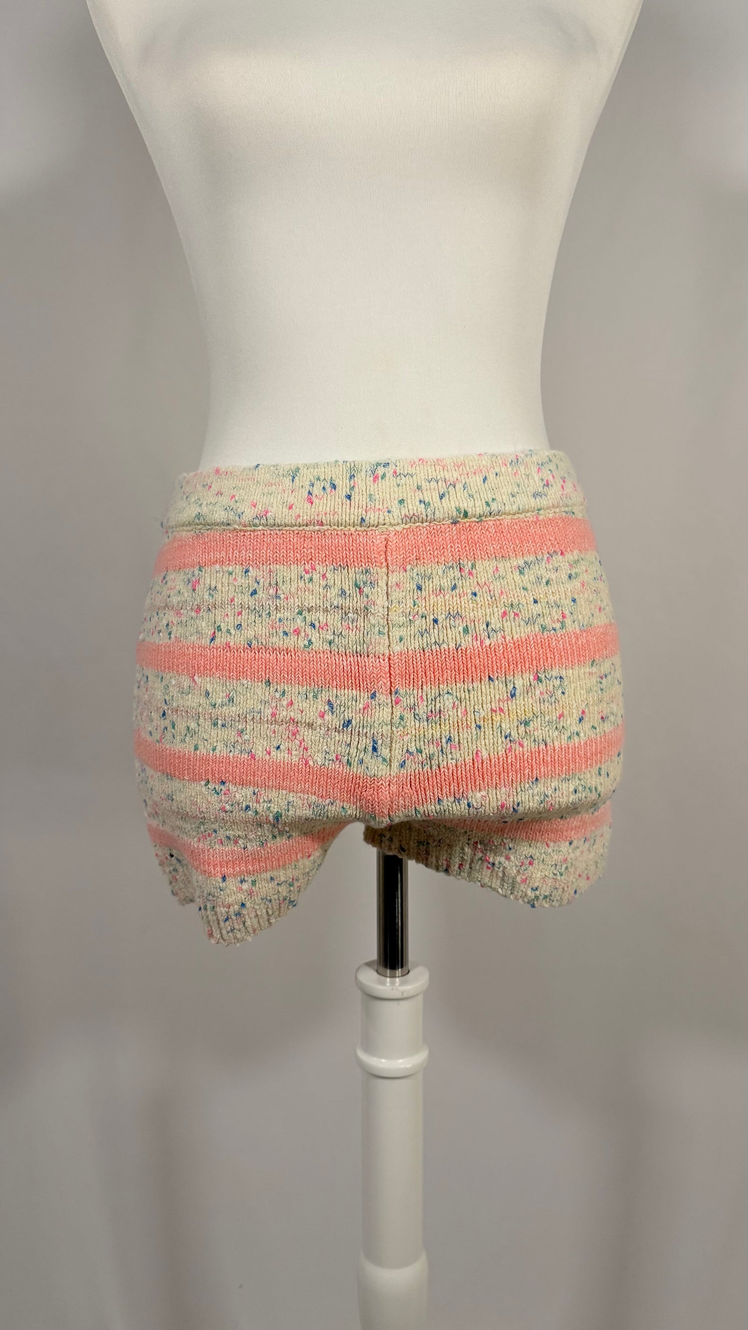 Ensemble Cardigan et Mini-short Space-dyed rose rayé