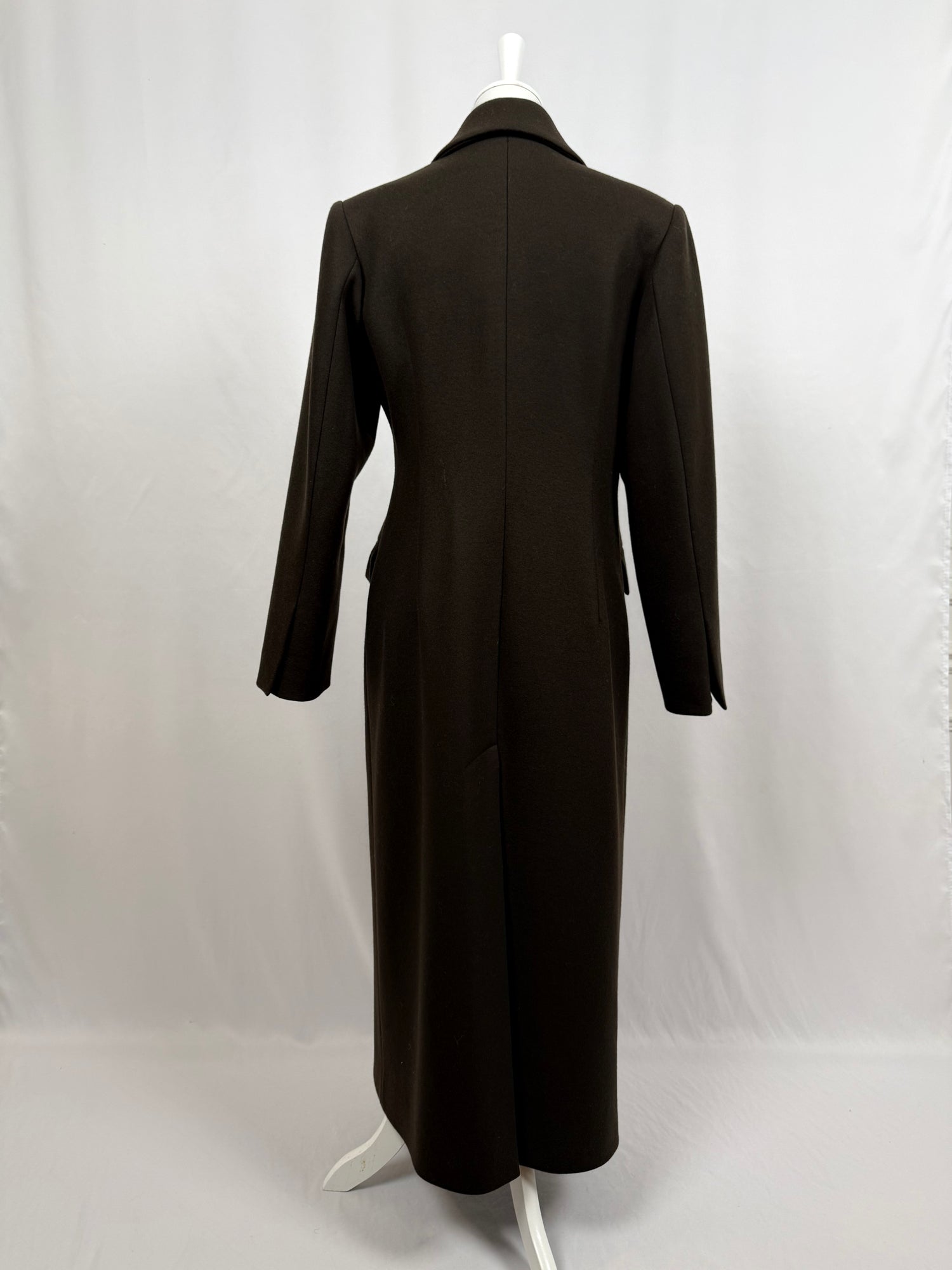 Manteau long croisé marron