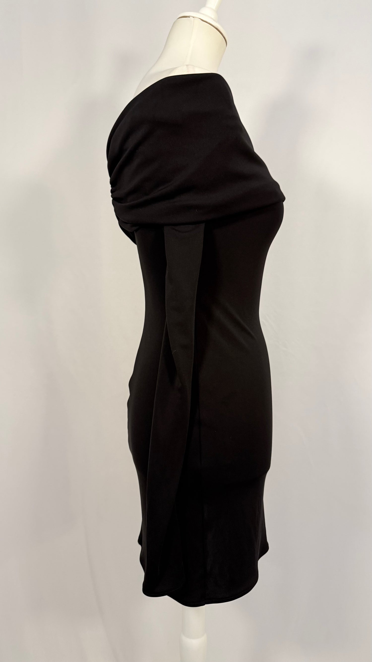 Robe mini Matte Jersey Off Shoulders noire