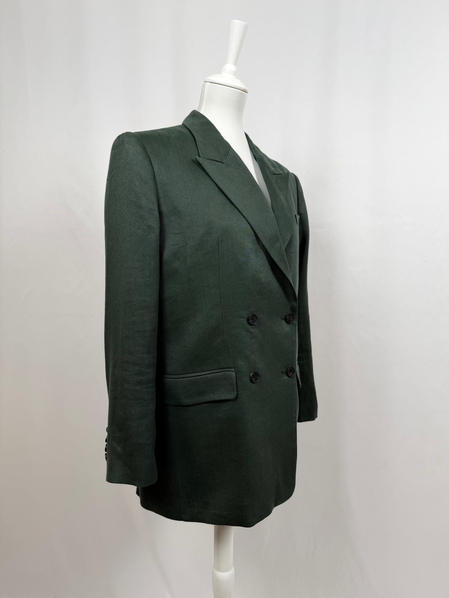 Blazer tailleur croisé vert foncé