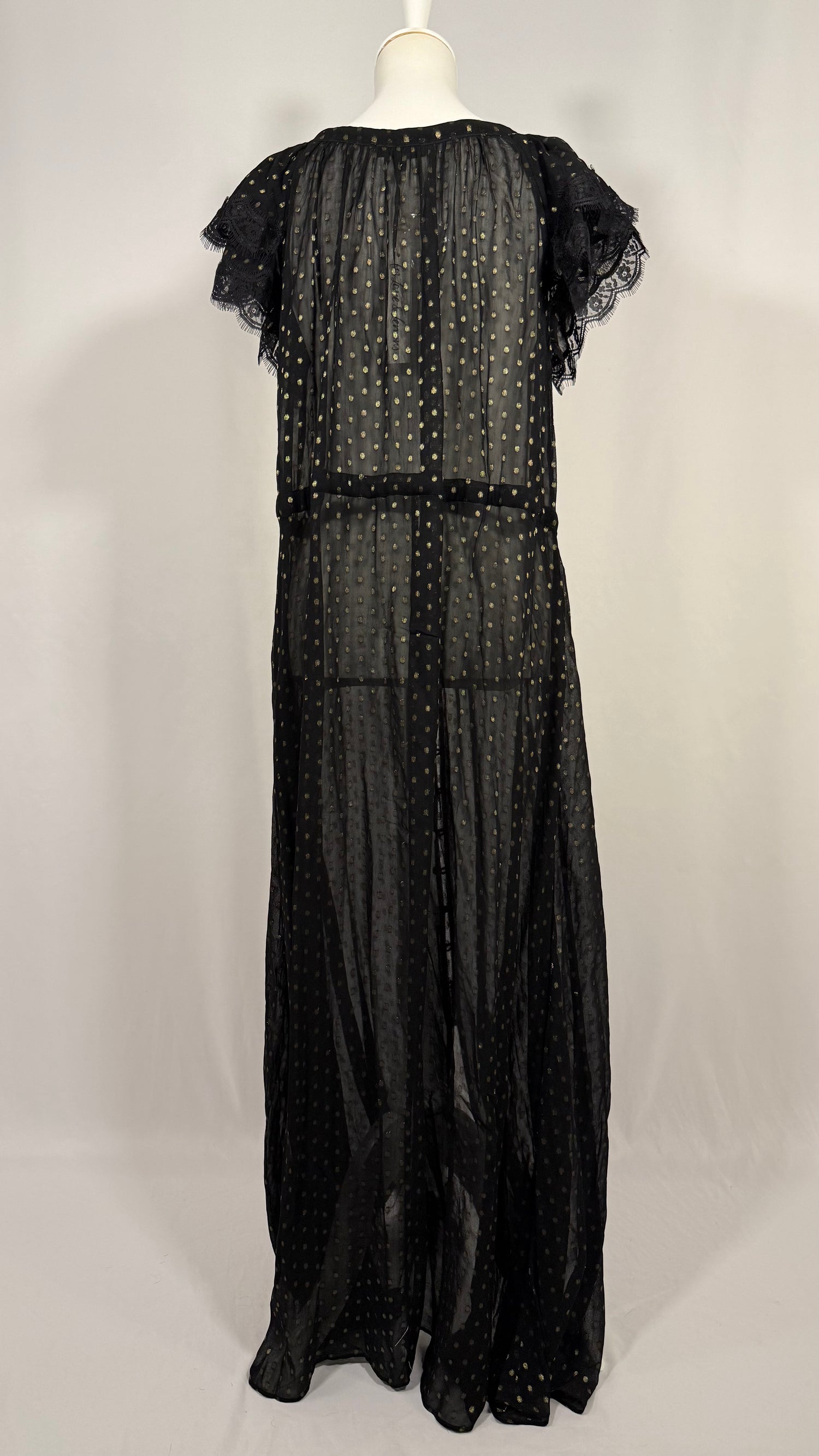Robe transparente à pois Liz Lurex noire