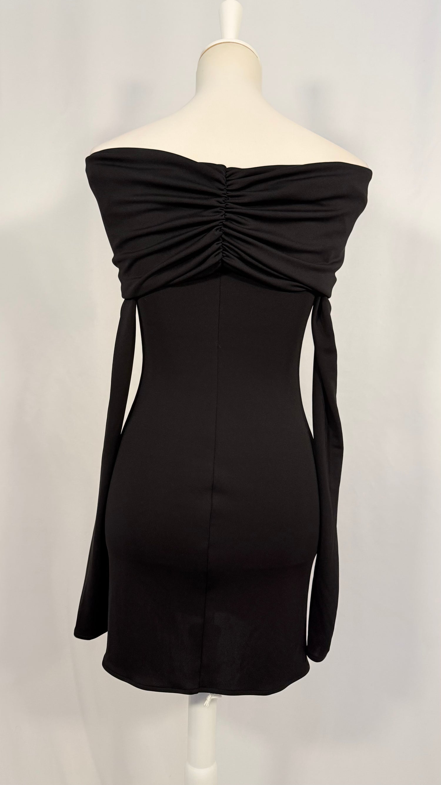 Robe mini Matte Jersey Off Shoulders noire